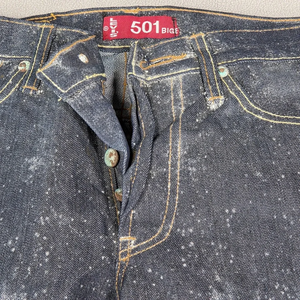 VTG Levis 501 Big‎ E Jeans Mens Made USA Button Paint Stains Denim Fits 29x29